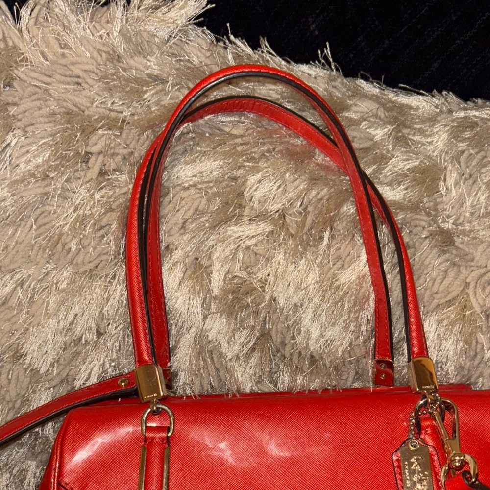 Vintage Coach Red Leather Satchel - Picture 6 of 11